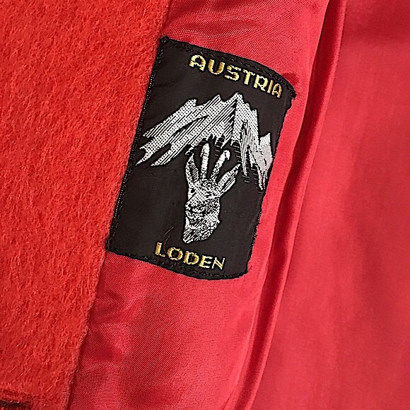 Vintage 1940 50 Austrian Loden Burnt orange wool Mohair Embroidered Long Coat - Picture 12 of 17